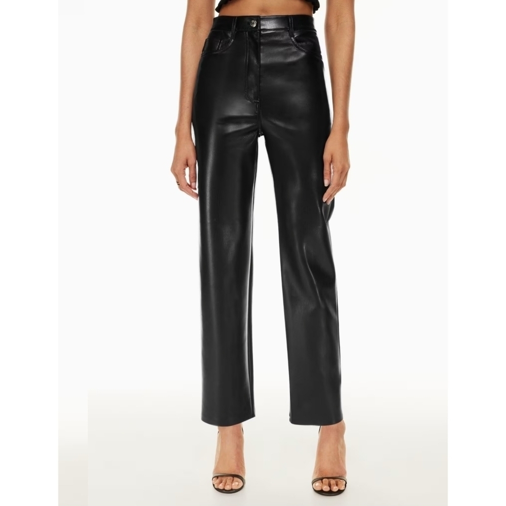 Aritzia Wilfred The Melina Super High-Rise Straight Leg Faux Leather Pants